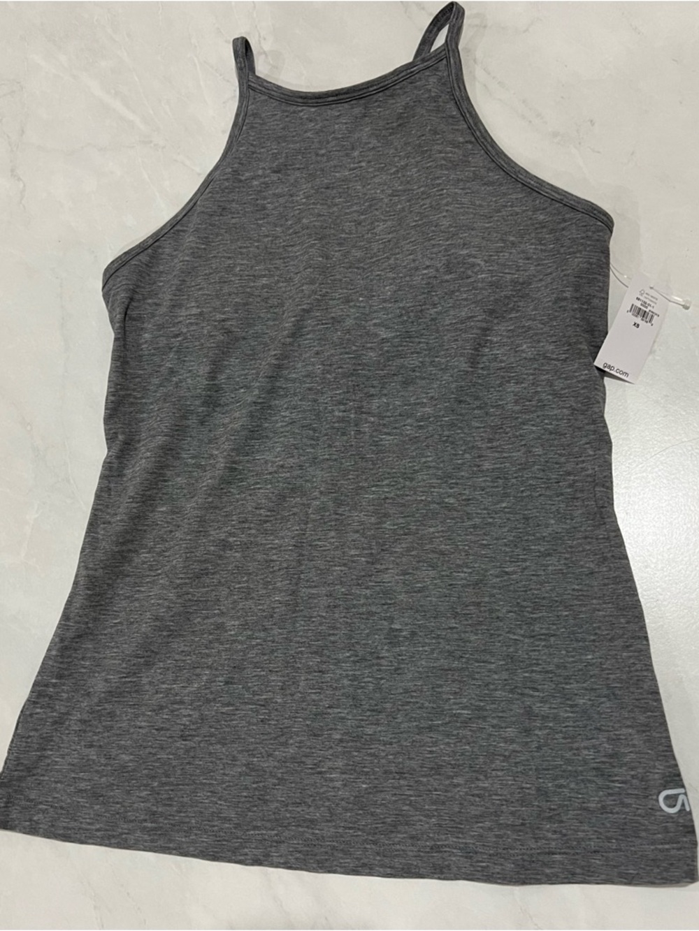 GapFit Breathe Halter-Neck Shelf Tank Top - Grey XS - new with tags
